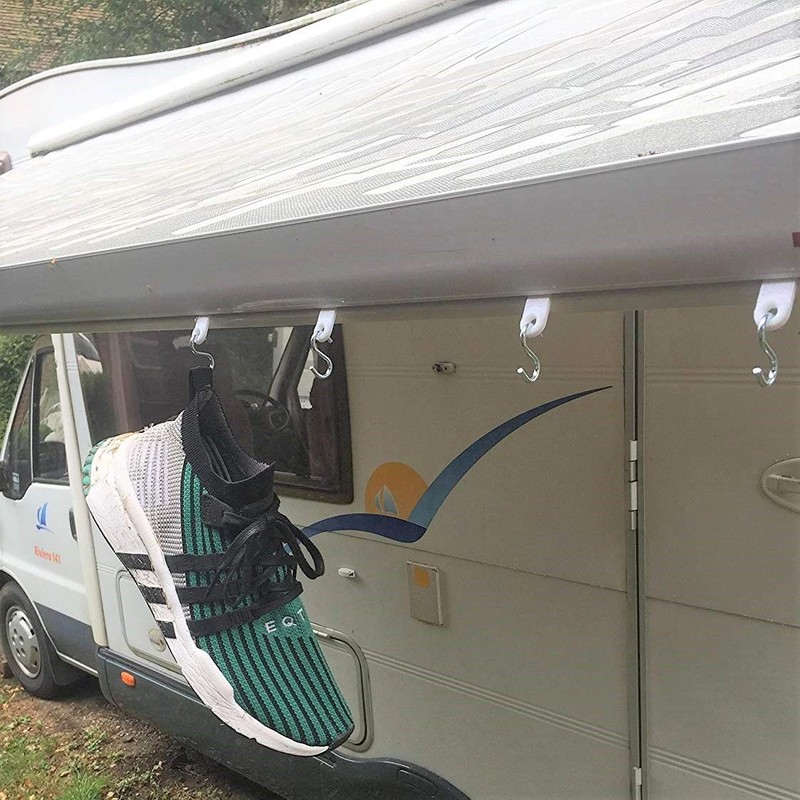 Awning Rail Hook Ring with S Hooks, Pack of 4: