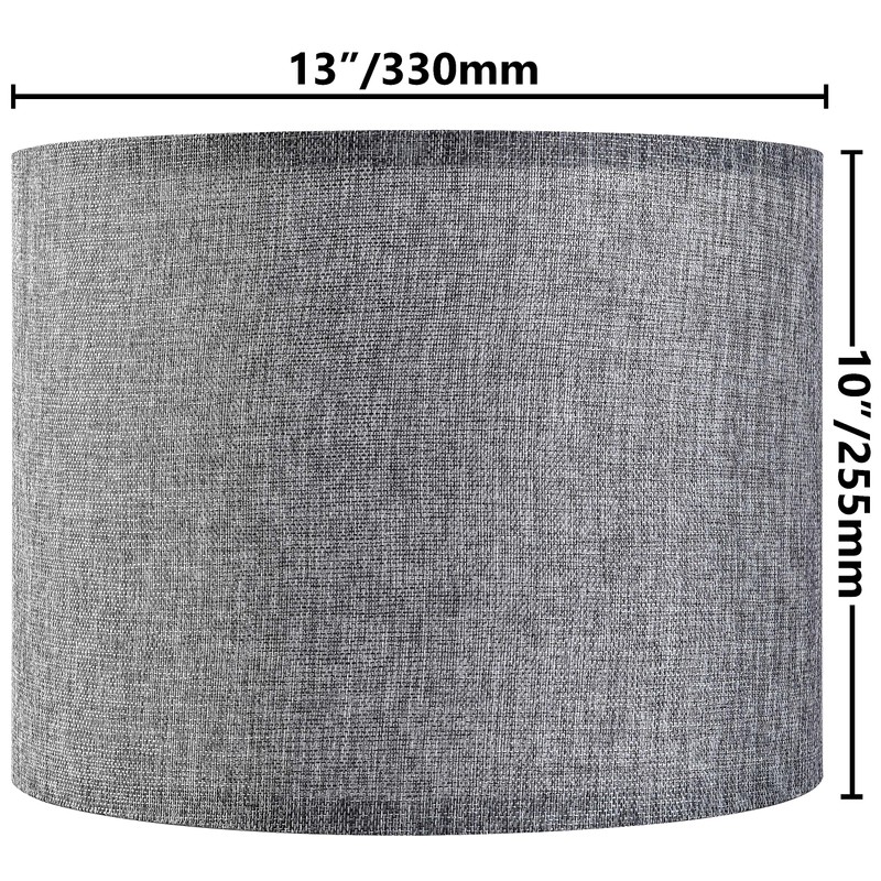 Gray Drum Lamp Shades Medium 13" Top x 13" Bottom