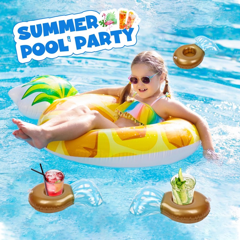 ROSUN 12Pack Ring Inflatable Drink Holder, Drink Floaties Floats Cup