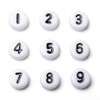 Handicraft Emporium Flat Round Alphabet Acrylic Beads (Mixed Numbers, 20g)