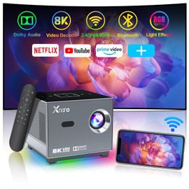 [Netflix-Licensed & AI Electric Focus]XNANO 4K Support Projector with WiFi6 and Bluetooth 5.0,Full HD 1080P Home Theater Projector,with Smart Voice Assistant,Projector 4D/4P Keystone Correction