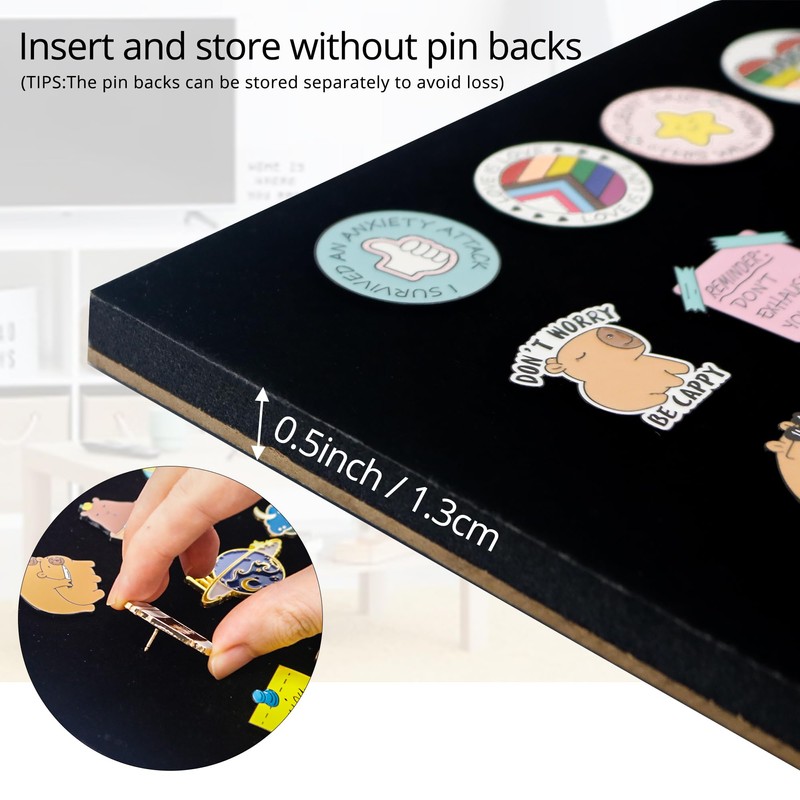GMFrames 11x11 Enamel Pin Display Case, Pin Collection Display Frame