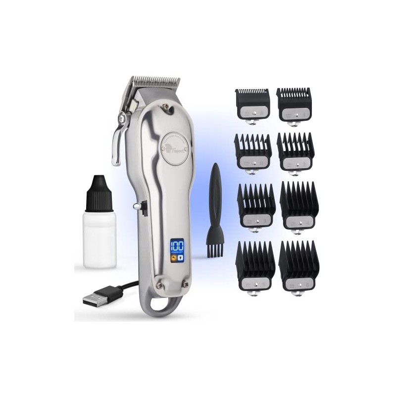 Fagaci Professional Hair Clippers Men Cordless, 440C Steel Barber Kit