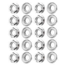 IWALT Hex Flange Nuts (M8) Serrated Flange 304 Stainless Steel Lock Nuts 20pcs Durable Long Time Use