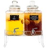 Ilyapa Double Glass Beverage Dispenser with Stand - 2 Gallon