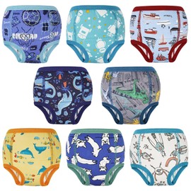 MooMoo Baby Absorbent Potty Training Pants 8 Packs Cotton Training Underwear for Boys 5T