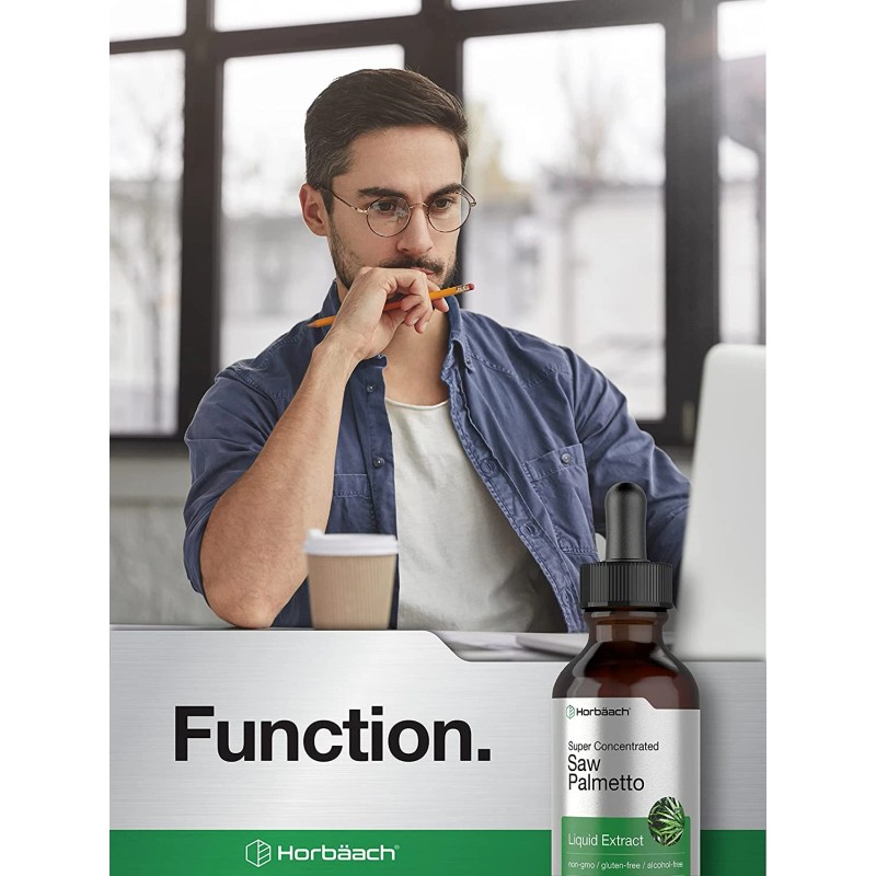 Horbaach Saw Palmetto Liquid Extract, Alcohol-Free Herbal Supplement, 2oz