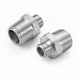 RV Faucet Adapter 1/2 to 3/8 Reducer WEWE Faucet Supply Line Adapter Stainless Steel 3/8 Compression Fitting Compatible with Water Pipe Connector 2 Pieces