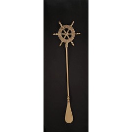 Brass Ship’s Helm Boot Shoe Horn India Nautical 16.5” NEW