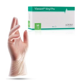 Viawant® Vinyl Pro Disposable Gloves Vinyl Gloves M [Pack of 100] Very Touch Sensitive - Sturdy, Powder-Free & Latex Free - Tear-Resistant Rubber Gloves