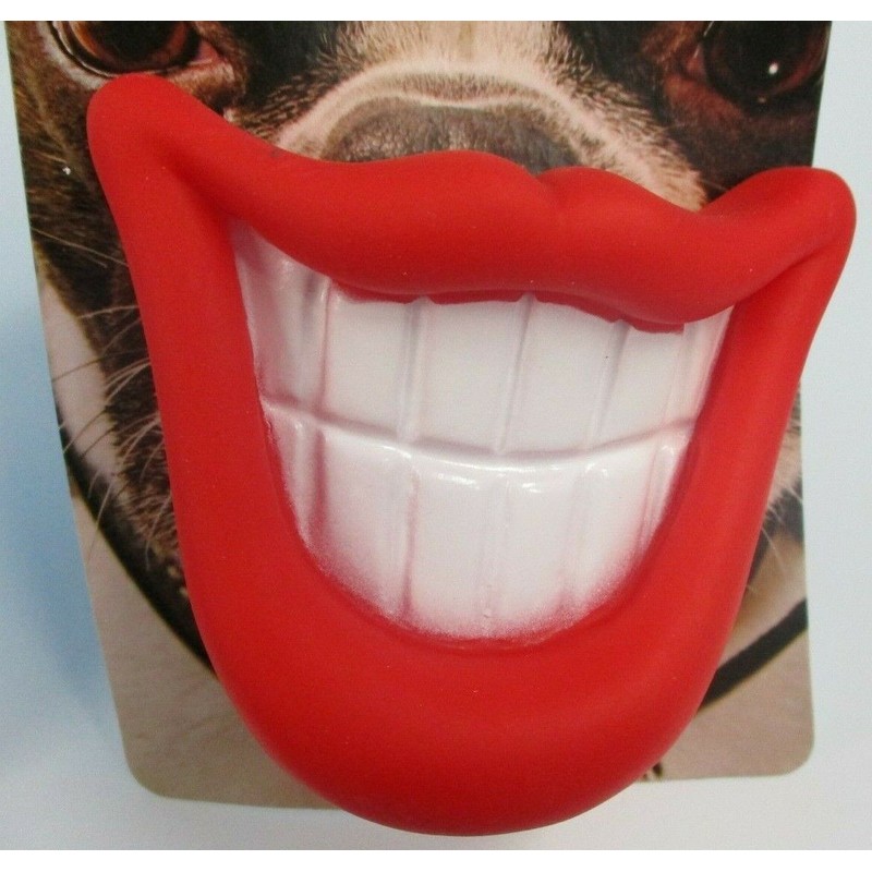 Dukes Pet Products Smiling Mouth Squeaky Dog Toy Novelty Chew
