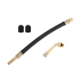 Motoforti 1set 90 Degree Copper Tire Valve Extension with Flexible Plastic 210mm Tyre Valve Inflation Adapter for Car Motorcycle RV Truck Bike