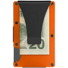 The Ridge Wallet for Men - Slim Minimalist Compact Wallet and Card Holder, RFID Protected Front Pocket Wallets for Men with Integrated Money Clip (Basecamp Orange)