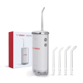 OSOJI F100 Irrigador Bucal Inalámbrico Presión Ajustable, 4 Boquillas IPX7