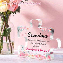 Mothers Day Gifts for Grandma, Mother's Day Gifts - Engraved Acrylic Plaque Grandma Gifts 3.9 × 3.3 × 0.4inch, Grandma Mothers Day Birthday Gift, Nana Great Grandma Gifts, Best Grandma Gifts