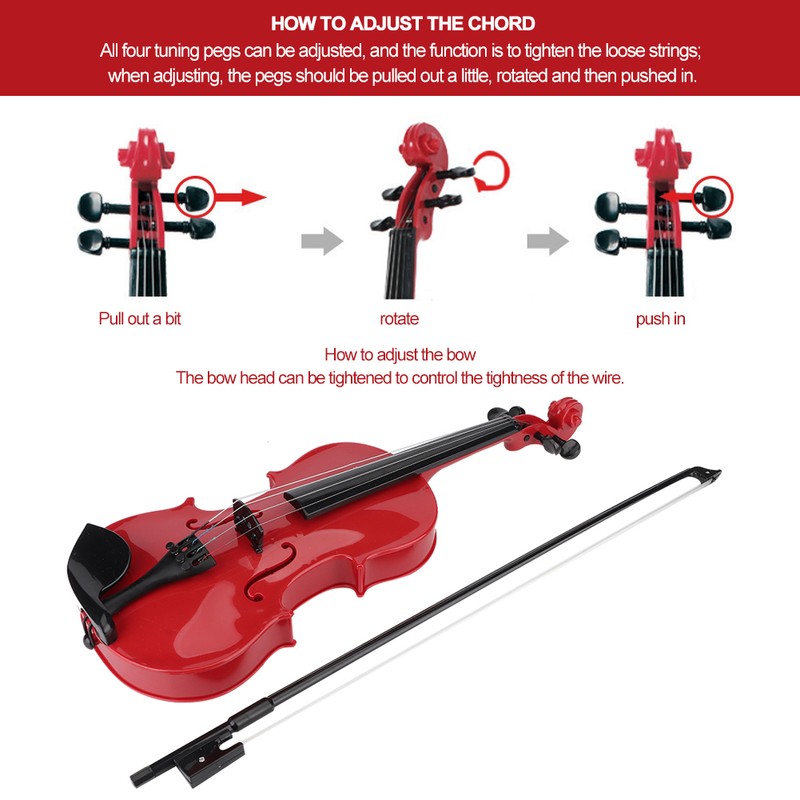 Simulated Kid Acoustic Violin Toy Adjustable String Instrument Musical Gift