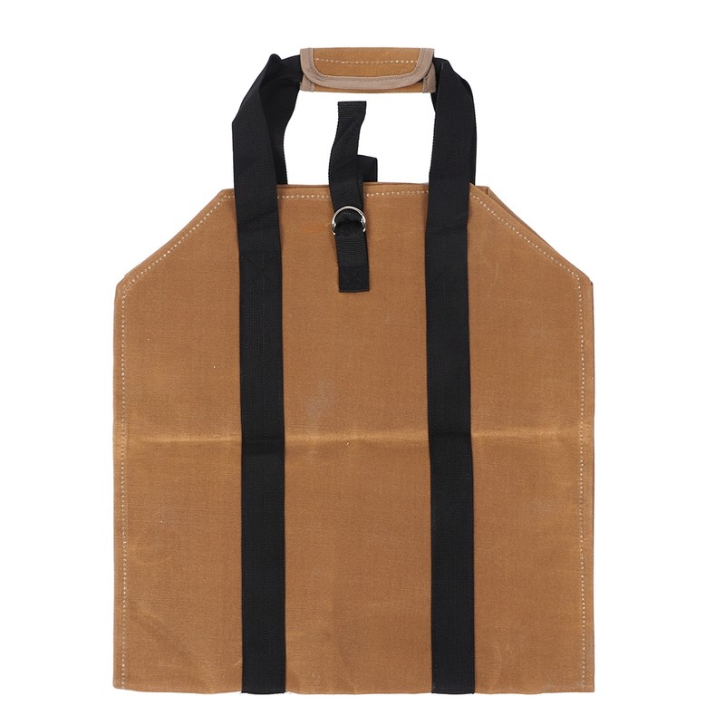 Waxed Canvas Waterproof Large Portable Firewood Holder Bag Log Carrier