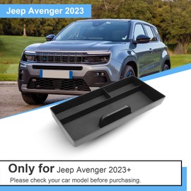 Coleya Centre Console Storage Box Compatible with Jeep Avenger 2023 2024, Jeep Avenger Accessories Instrument Panel Glove Box, Centre Console Organiser with Non-Slip Mat (Black)