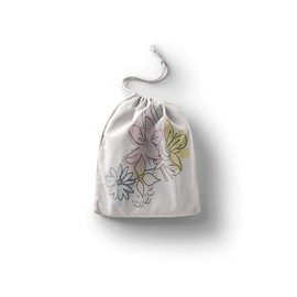 Le Jardin du Lin Printed Cotton Bags with Drawstring, Shopping Bag, Fabric Bag, Fabric Bag, Vegetable Bag, Reusable, Environmentally Friendly, Multipurpose, Foldable, Size: 20 x 30 cm