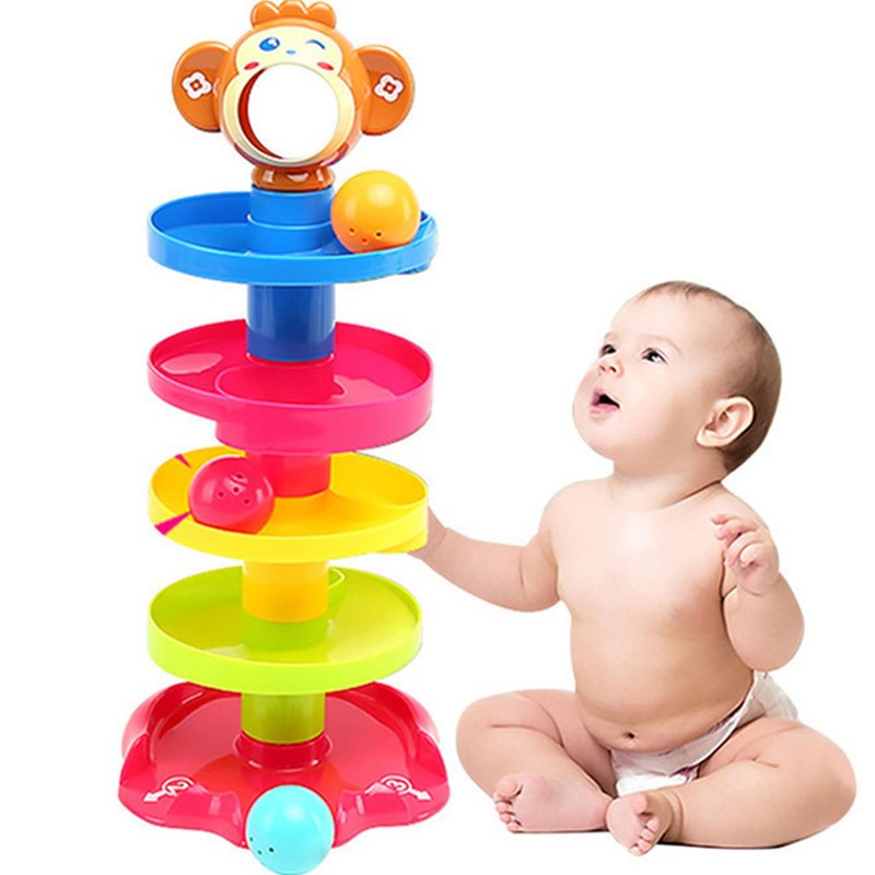 5 Layer Ball Drop Toy Ball Swirling Tower Toddler Stacked