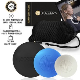 [Lacrosse Ball Set of 3] Lacrosse Massage Ball Set - Trigger Point Massage Ball Set -Lacrosse Balls Massage - Lacrosse Ball 6cm, 5cm & 3cm Incl. Free Video Instructions, Booklet & Bag