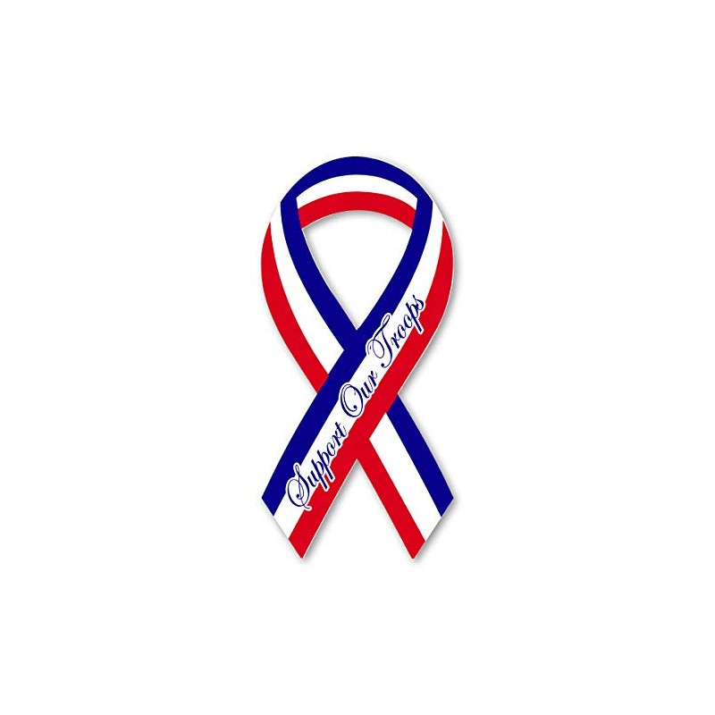 Support Our Troops Red, White, and Blue Mini Ribbon Magnet