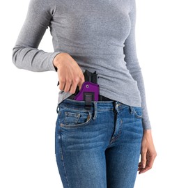 POYOLEE Gun Holster for Women Concealed Carry Holster for Pistols Universal IWB Holster Fits Glock 19 26 43 Springfie XD LC9 & All Similar Handguns (Purple, Left-Handed Draw (IWB))