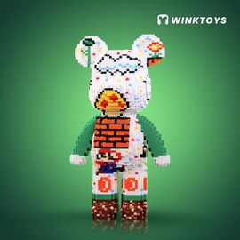 Bear Building Block,Winktoys building block,Bear Toys,Birthday Gift,Educational,Boy,Girl,Trend Decoration,Cool Gifts,Brick,Family Bonding:_Super Mario Bear