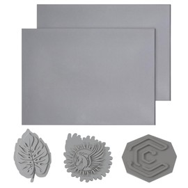 Creatorally Rubber Stamp for Laser, Stamp Rubber for Laser A4, Laser Rubber Stamp Sheet, Pack of 2 for Laser Engraving 2.3 mm Thick, Grey Soft Base for Ink, Handmade Craft Blocks