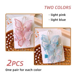 2 Pairs Of Butterfly Hair Clips, Embroidered Butterfly Hair Clips, Cute Butterfly Hair Clips, Girls Hair Accessories, Hair Accessories, Exquisite Decorative Accessories