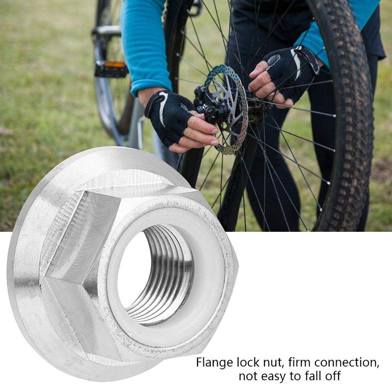 VGEBY1 Hex Nuts, Titanium Alloy Bicycle Hex Flange Locking Nut