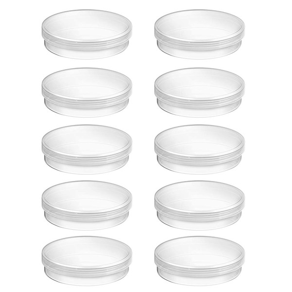 VANZACK Petri Plate, Plastic Petri Dish, 70 Cell Tissue Culture Dish, With Lid, Smooth, Approx. 10 Pieces, 2.8 inches (70 mm), Bacteria Culture Dish, Lid Included