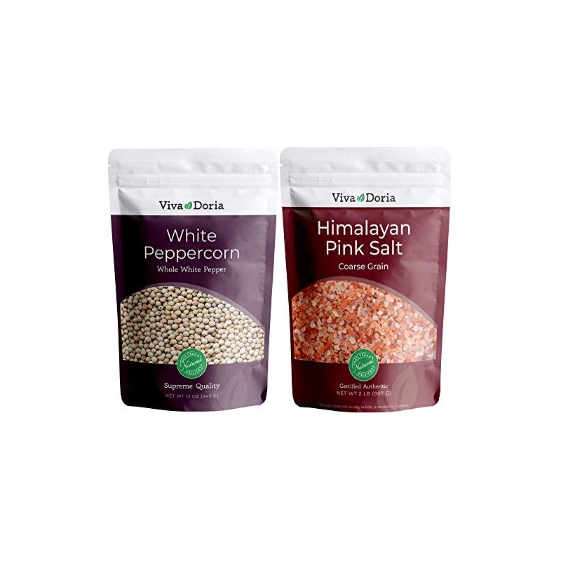 Viva Doria White Peppercorns, Whole White Pepper, 12 Oz and