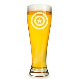 Abby Smith, Captain America Engraved 16 ounce Beer Glass Pilsner