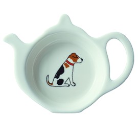 Sweet William Teabag Dish, Teapot Shape, Jack Russell