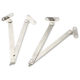 Pxyelec 4 pcs Support Stay Hinges, Furniture Cupboard Hinges, Stainless Steel Rotatable Folding Lid Support Hinge Support for Cabinet Doors and Kitchen Cabinets