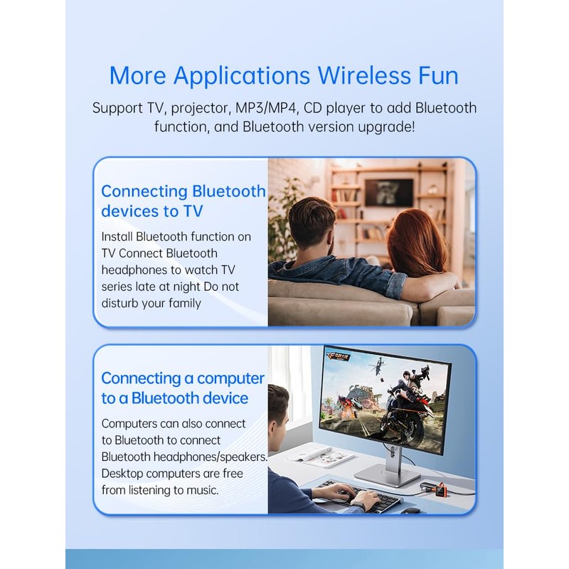 7JI Bluetooth 5.3 Transmitter Adapter for Aircraft, 3.5 mm AUX