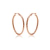 Rose Gold Flashed Sterling Silver 3mm Oval Twist Hoop Earrings,