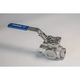 MONVA 3 WAY L-Ball 1/2'' NPT Stainless Steel Ball Valve (Reduce Bore）