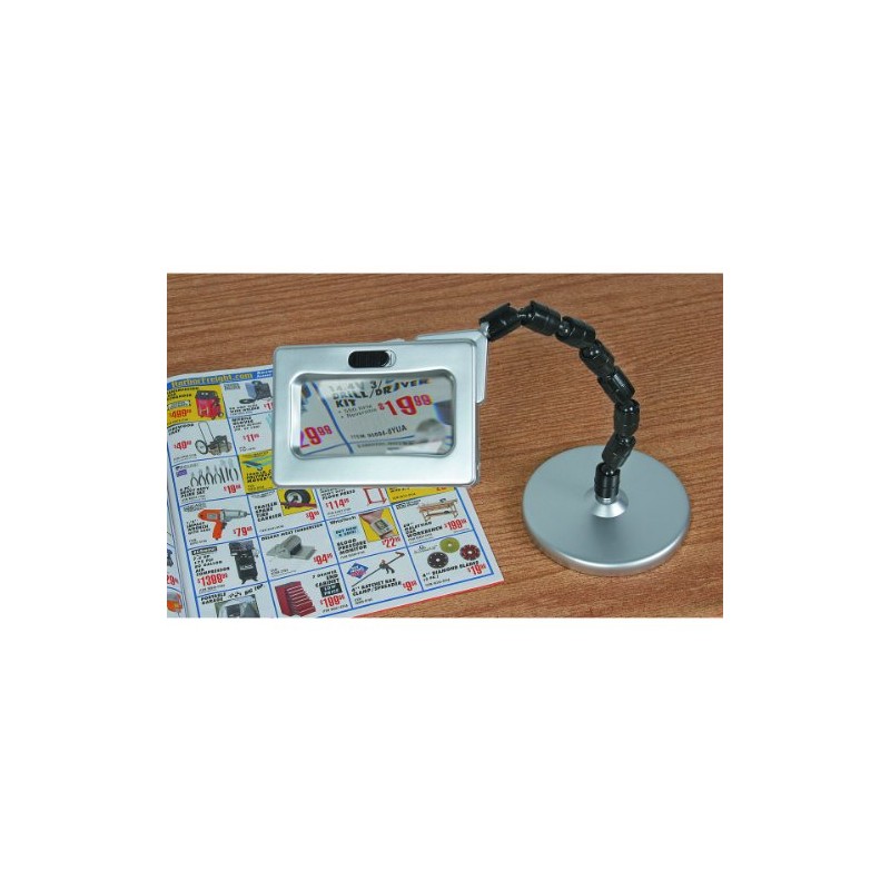 Desktop Magnifier 5X with 3 Bright LED Lamps and Flex