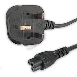 High Grade - UK Plug to Clover Leaf Mains Power Cable/Lead - IEC C5 H05VV-F 0.75mm² 3G 13A - Works with TV/Printer/PC/Projector and other Appliances - Length: 5M / 16.4 Ft - AAA Products®