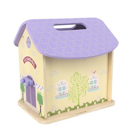 TEACH PLAY | Juguete de Madera Mi Escuela Portátil para niños de 18 Meses en adelante | Ideal para Edad Preescolar | 8 Piezas | Mi Escuela Portátil