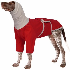 MHaustlie Recovery Suit for Large Dogs, Dog Onesie After Surgery Spay Neuter, Bodysuit for Abdominal Wounds Skin Disease, E-Collar & Cone Alternatives, Suitical Recovery Suit for Female(Red, 3XL)
