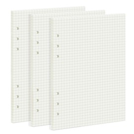 135 Sheets A5 Paper Squared OVISEEN 6 Holes A5 Refill Paper Refillable Refill Paper Refill Pads for Notebook, Diary, Sketch, Painting (3 Packs)
