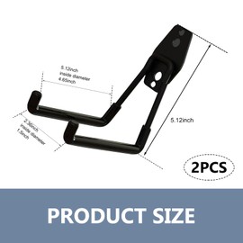 MOXRUQ 2 PCS EV Charger Holder Wall Mount, 5.1" x 2.4" Heavy Duty Steel Garage Hooks for Electric Car Charger Organizer, Durable Hose Hangers for Outside with Screws, for Yard Garden (Straight)