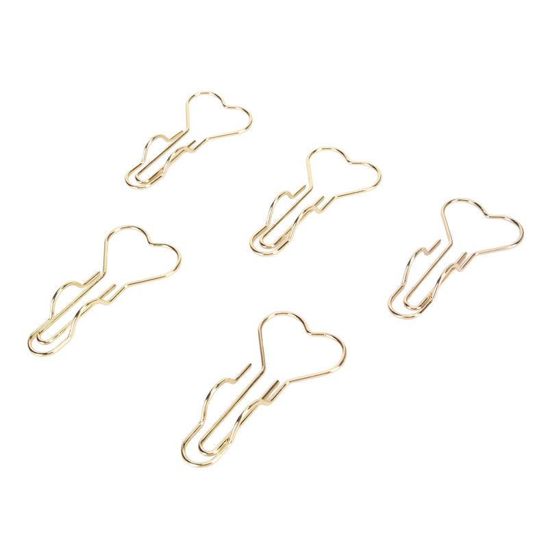 50pcs Heart Pen Clips Plated Metal Pen Holder Clips Small