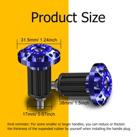 Zufoty 2PCS Motorcycle Bar End Plug, Aluminum Alloy Handlebar Grip End Caps, 7/8" 22mm Moto Grips Ends Replacement for Kawasaki, Suzuki, Yamaha, Ducati, Triuph