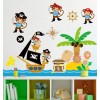 DaraBaby Vinil Decorativo Infantil Changos Barco Pirata Sala Estancia