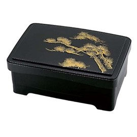 J-kitchens Takeaway Tendon Heavy Eel Box Black with Pine ABS Resin Polypropylene 7.6 x 4.9 x 3.1 inches (19.4 x 12.4 x 8 cm), Made in Japan