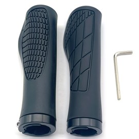 LEXOR Handlebar Grip Aluminum Cap Bicycle MTB Mountain Bike Cross Bike Ergo Grip Black